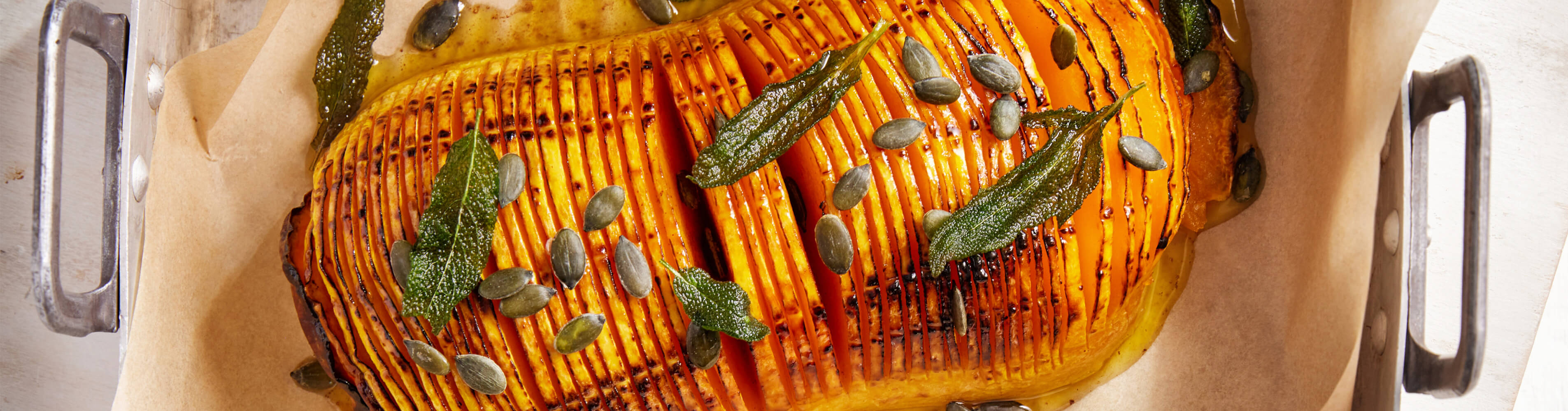 Pumpkin Hasselback with Burnt Butter